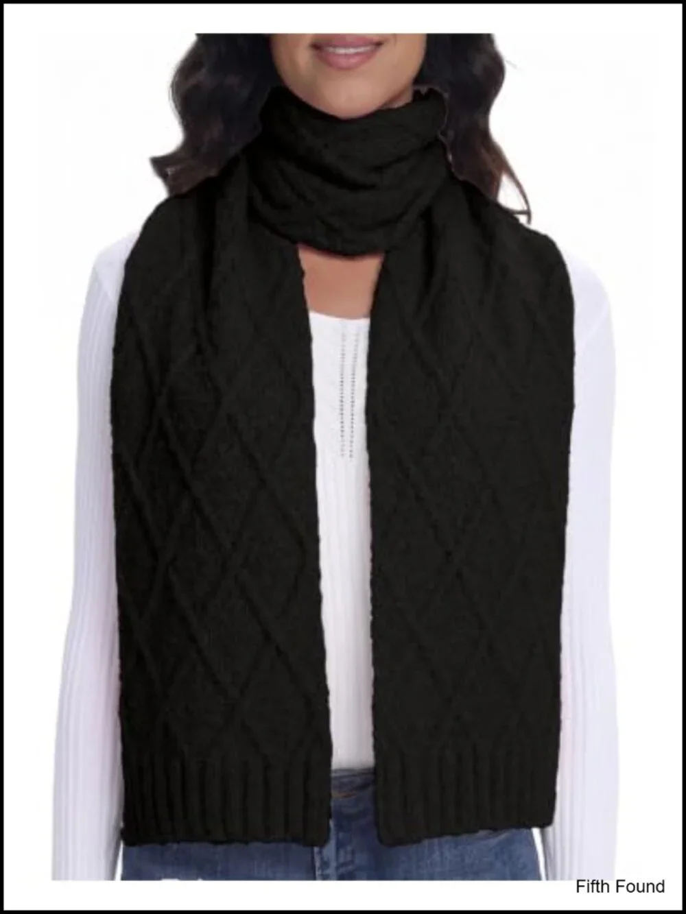 MEALNET Women's Winter Scarf Soft Warm Textured Knit Diamond Pattern
